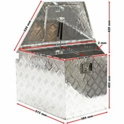 WILTEC Alukiste Mit Schloß Werkzeugkiste Alubox Deichselbox Transportkiste Alukiste Transportbox Staubox -WILTEC SHOP 10117196 3