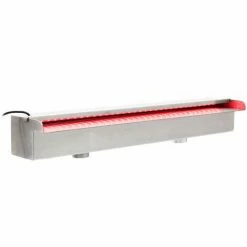 WILTEC Edelstahl Wasserfall Wasserspiel Kaskade 150cm LED Wasserfallschale Teich Pool Brunnen