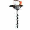 WILTEC Benzin Erdlochbohrer Set Mit 100 Mm Bohrer, 1,4 KW 1,9 PS 52ccm Pfahlbohrer Pflanzenbohrer