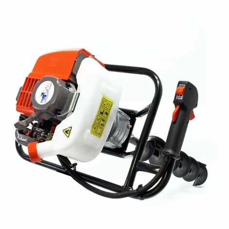 WILTEC Benzin Erdlochbohrer Set Mit 100 Mm Bohrer, 1,4 KW 1,9 PS 52ccm Pfahlbohrer Pflanzenbohrer 3 WILTEC Benzin Erdlochbohrer Set Mit 100 Mm Bohrer, 1,4 KW 1,9 PS 52ccm Pfahlbohrer Pflanzenbohrer – Bild 3