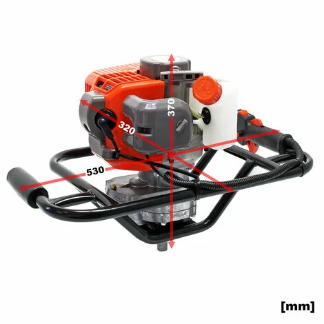 WILTEC Benzin Erdlochbohrer Set Mit 100 Mm Bohrer, 1,4 KW 1,9 PS 52ccm Pfahlbohrer Pflanzenbohrer 5 WILTEC Benzin Erdlochbohrer Set Mit 100 Mm Bohrer, 1,4 KW 1,9 PS 52ccm Pfahlbohrer Pflanzenbohrer – Bild 5