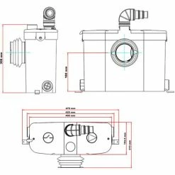 WilTec 3/1 Hebeanlage Mit Frontanschluss, 450W Förderhöhe 7m, Für Schmutzwasser & Fäkalien 9 WilTec 3/1 Hebeanlage Mit Frontanschluss, 450W Förderhöhe 7m, Für Schmutzwasser & Fäkalien -WILTEC SHOP 13189014 5