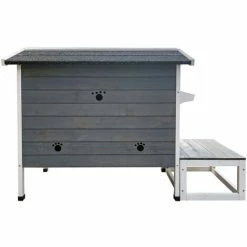 WILTEC Wetterfestes Katzenhaus Aus Holz 58 X 73.6 X 104.9 Cm , Lodge Mit Terrasse Und Fluchttür -WILTEC SHOP 13215673 3