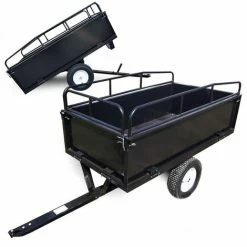 WILTEC Kippanhänger 200x78x94,5cm Mit Gitter Und Abnehmbaren Seitenwänden Universelle Anhängerverbindung