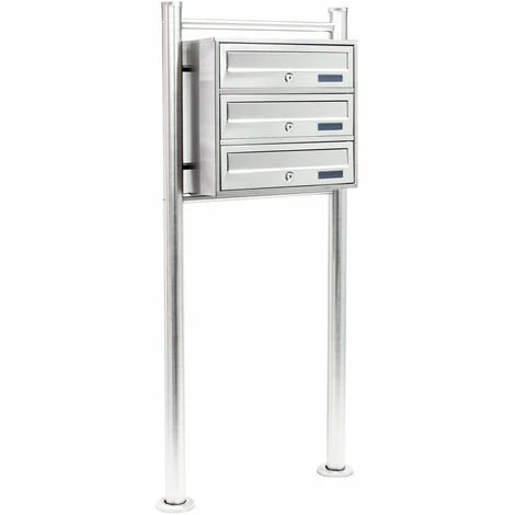 WILTEC 3er Briefkastenanlage Edelstahl Postfach 3 Brieffächer Standbriefkasten Postkasten WILTEC 3er Briefkastenanlage Edelstahl Postfach 3 Brieffächer Standbriefkasten Postkasten -WILTEC SHOP 13603871 1