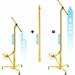 WILTEC Plattenheber Profi Set Montagehilfe Pro 350 Cm + 140 Cm Verlängerung Bis Max 465 Cm Und 68 Kg -WILTEC SHOP 14191308 2