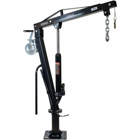 WILTEC Pickup Kran Ladekran Mit 500 Kg Traglast Seilwinde 360° Drehkranz Massiver Standfuß Bodenmontage 1 WILTEC Pickup Kran Ladekran Mit 500 Kg Traglast Seilwinde 360° Drehkranz Massiver Standfuß Bodenmontage