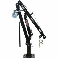 WILTEC Pickup Kran Ladekran Mit 500 Kg Traglast Seilwinde 360° Drehkranz Massiver Standfuß Bodenmontage 6 WILTEC Pickup Kran Ladekran Mit 500 Kg Traglast Seilwinde 360° Drehkranz Massiver Standfuß Bodenmontage -WILTEC SHOP 14834883 3