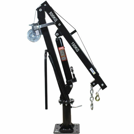 WILTEC Pickup Kran Ladekran Mit 500 Kg Traglast Seilwinde 360° Drehkranz Massiver Standfuß Bodenmontage 3 WILTEC Pickup Kran Ladekran Mit 500 Kg Traglast Seilwinde 360° Drehkranz Massiver Standfuß Bodenmontage – Bild 3