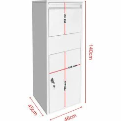 WILTEC Paketbox Standbriefkasten Weiß Paketannahme Für Zuhause Passend Für Pakete Der Größe S Und L 7 WILTEC Paketbox Standbriefkasten Weiß Paketannahme Für Zuhause Passend Für Pakete Der Größe S Und L -WILTEC SHOP 15360529 3
