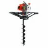 WILTEC Erdlochbohrer Set, 2-Personen-Bedienung Mit 3 PS, 63,3 Ccm 2-Takt-Motor Mit Ø100mm Bohrschnecke