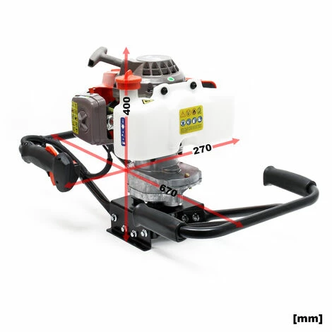 WILTEC Erdlochbohrer Set, 2-Personen-Bedienung mit 3 PS, 63,3 ccm 2-Takt-Motor mit Ø100mm Bohrschnecke WILTEC Erdlochbohrer Set, 2-Personen-Bedienung Mit 3 PS, 63,3 Ccm 2-Takt-Motor Mit Ø100mm Bohrschnecke -WILTEC SHOP 17370035 3