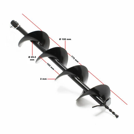 WILTEC Erdlochbohrer Set, 2-Personen-Bedienung mit 3 PS, 63,3 ccm 2-Takt-Motor mit Ø100mm Bohrschnecke WILTEC Erdlochbohrer Set, 2-Personen-Bedienung Mit 3 PS, 63,3 Ccm 2-Takt-Motor Mit Ø100mm Bohrschnecke -WILTEC SHOP 17370035 5
