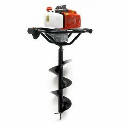 WILTEC Erdlochbohrer Set Mit 3 PS, 63,3 Ccm 2-Takt-Motor Mit Ø250mm Bohrschnecke