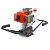 WILTEC Erdlochbohrer Für 2 Personen Mit 3PS Motor Benzin 2.2kW 63cc Pfahlbohrer Für Saubere Bohrungen