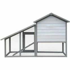 WILTEC Fudajo XL Hasenstall Hellgrau Aus Holz, Nagerhaus & Freilauf Mit Ausziehbarer Schale Für Reinigung -WILTEC SHOP 17613623 3