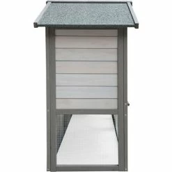 WILTEC Fudajo XL Hasenstall Hellgrau Aus Holz, Nagerhaus & Freilauf Mit Ausziehbarer Schale Für Reinigung -WILTEC SHOP 17613623 4