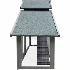WILTEC Fudajo XL Hasenstall Hellgrau Aus Holz, Nagerhaus & Freilauf Mit Ausziehbarer Schale Für Reinigung -WILTEC SHOP 17613623 5