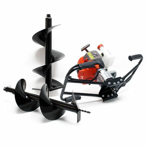 WILTEC Erdlochbohrer Set, 2-Personen-Bedienung, 3 PS, 63,3 ccm mit Ø250 & 300 mm Bohrschnecke WILTEC Erdlochbohrer Set, 2-Personen-Bedienung, 3 PS, 63,3 Ccm Mit Ø250 & 300 Mm Bohrschnecke -WILTEC SHOP 17741969 2