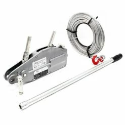 WILTEC Seilzug Bis 800 Kg Mit 20 M Seil Ø 8,3 Mm, Mit Abscherstift Und Lasthaken, Zum Ziehen/Spannen/Heben