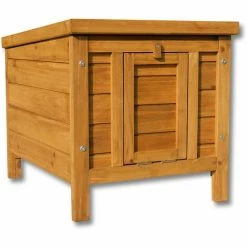 WILTEC Katzenhaus Kleintierhaus Aus Fichtenholz Kaninchenstall Dach Aufklappbar Tierstall Für Garten/Balkon