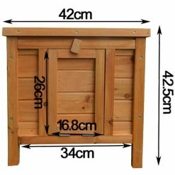 WILTEC Katzenhaus Kleintierhaus Aus Fichtenholz Kaninchenstall Dach Aufklappbar Tierstall Für Garten/Balkon -WILTEC SHOP 2386843 3