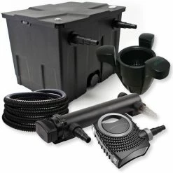 WILTEC SunSun 1-Kammer Filter Set 12000l 36W UVC Teich Klärer NEO10000 80W Pumpe Schlauch Skimmer