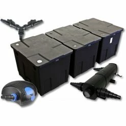 WILTEC SunSun Filter Set Für 90000l Teich Mit 36W Teichklärer Und 100W ECO Pumpe