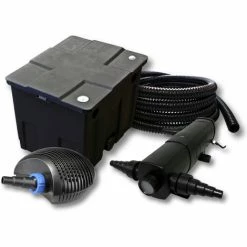 WILTEC Filter Set Für 12000l Teich Mit 24W Teichklärer Und CTF ECO Pumpe Mit 20W 25m Schlauch