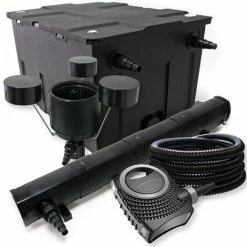 WILTEC Filter Set Aus Bio Teichfilter 60000l, 72W UVC Teichklärer, Pumpe, 25m Schlauch Und Skimmer