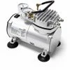 WILTEC Airbrush Kompressor AS20W Vakuumpumpe Airbrushkompressor 4 Bar Einzylinder