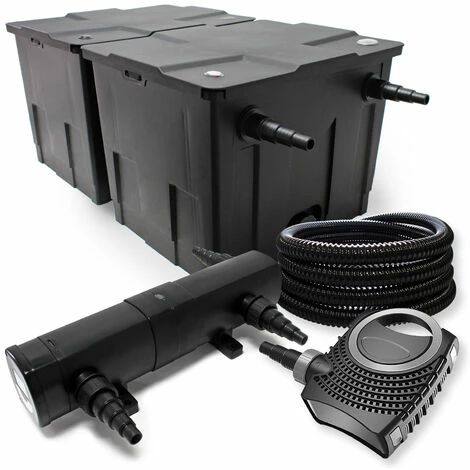 WILTEC Teichfilter Set Aus 60000l Filter UVC Teichklärer Mit 24W 80W Pumpe 25m Schlauch 1 WILTEC Teichfilter Set Aus 60000l Filter UVC Teichklärer Mit 24W 80W Pumpe 25m Schlauch