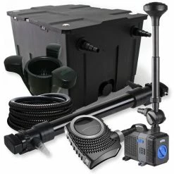 WILTEC SunSun 1-Kammer Set 60000l 72W UVC Teich Klärer NEO10000 80W Pumpe Schlauch Springbrunnen Skimmer