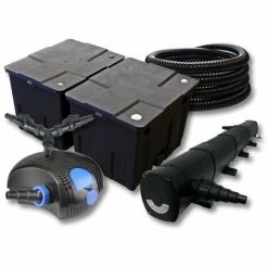 WILTEC SunSun Filter Set Für 60000l Teich Mit 72W Teichklärer Und 100W ECO Pumpe 25m Schlauch