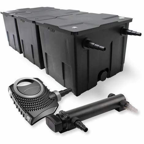 WILTEC SunSun 3-Kammer Filter Set 90000l 24W UVC 3er Teich Klärer NEO7000 50W Pumpe 1 WILTEC SunSun 3-Kammer Filter Set 90000l 24W UVC 3er Teich Klärer NEO7000 50W Pumpe