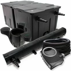 WILTEC Filter Set Aus Bio Teichfilter 60000l, 72W UVC Teichklärer, Pumpe, 25m Schlauch Und Skimmer