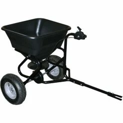 WILTEC Handwagen Streuwagen Für Aufsitzmäher 30kg Mit Luftreifen Für Saatgut Streusalz TC2029