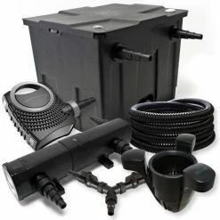 WILTEC Filter Set Für 12000l Teich 36W Teichklärer NEO8000 70W Pumpe 25m Schlauch Skimmer SK40