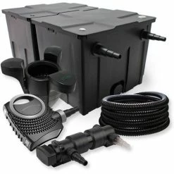WILTEC SunSun 2-Kammer Filter Set 60000l 18W UV Teich Klärer NEO7000 50W Pumpe Schlauch Skimmer