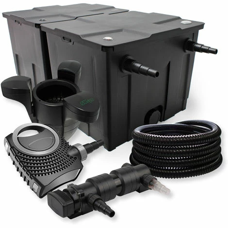 WILTEC SunSun 2-Kammer Filter Set 60000l 18W UV Teich Klärer NEO7000 50W Pumpe Schlauch Skimmer 1 WILTEC SunSun 2-Kammer Filter Set 60000l 18W UV Teich Klärer NEO7000 50W Pumpe Schlauch Skimmer