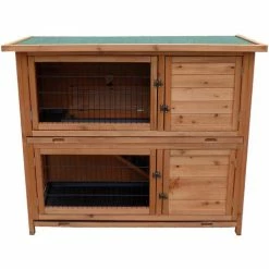 WILTEC 2-Etagen Nagerhaus Hasenstall Kaninchenstall Hasenhaus Kleintierhaus