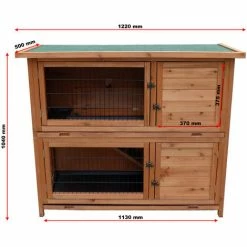 WILTEC 2-Etagen Nagerhaus Hasenstall Kaninchenstall Hasenhaus Kleintierhaus -WILTEC SHOP 2388287 5