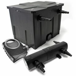 WILTEC Set: Bio Teichfilter 12000l 18W UVC Teichklärer 80W Teichpumpe