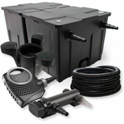 WILTEC SunSun 2-Kammer Filter Set 60000l 18W UV Teich Klärer NEO7000 50W Pumpe Schlauch Skimmer