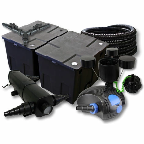 WILTEC SunSun Filter Set Für 60000l Teich Mit 18W Teichklärer Und 100W ECO Pumpe 25m Schlauch Skimmer 1 WILTEC SunSun Filter Set Für 60000l Teich Mit 18W Teichklärer Und 100W ECO Pumpe 25m Schlauch Skimmer