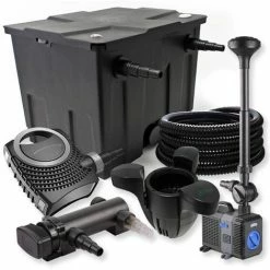 WILTEC SunSun 1-Kammer Set 12000l 18W UVC Teich Klärer NEO8000 70W Pumpe Schlauch Springbrunnen Skimmer