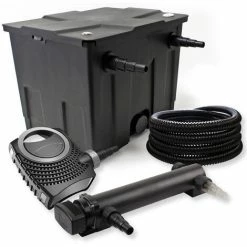 WILTEC SunSun 1-Kammer Filter Set 12000l 36W UVC 3er Teich Klärer NEO10000 80W Pumpe Schlauch