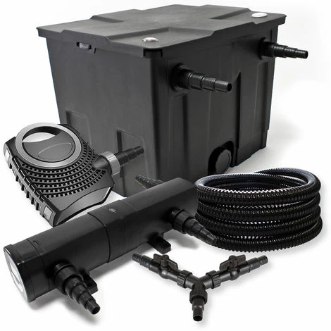 WILTEC Filter Set 12000l Teich 36W Teichklärer NEO8000 70W Pumpe 25m Schlauch 1 WILTEC Filter Set 12000l Teich 36W Teichklärer NEO8000 70W Pumpe 25m Schlauch