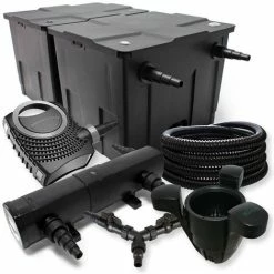 WILTEC SunSun Filter Set Für 60000l Teich 18W Teichklärer NEO8000 70W Pumpe 25m Schlauch Skimmer SK40
