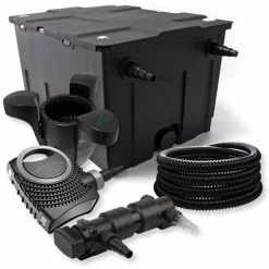 WILTEC SunSun 1-Kammer Filter Set 60000l 18W UVC Teich Klärer NEO8000 70W Pumpe Schlauch Skimmer